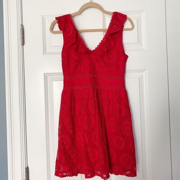 Speechless red ruffle skater dress- Nordstrom - Picture 2 of 8